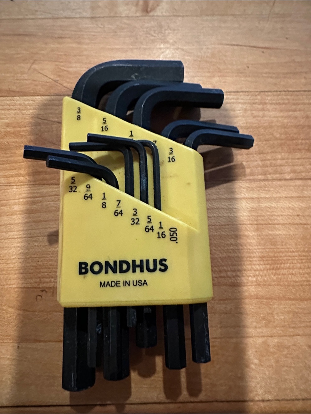 Bondhus Yellow Hex L-Key Set - Black Steel Allen Wrenches